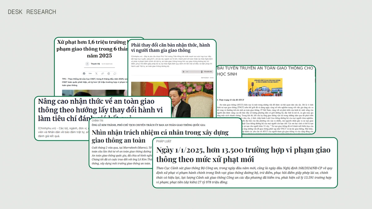 A collection of news articles focusing on Vietnam&rsquo;s traffic issues, including enforcement statistics and public awareness initiatives