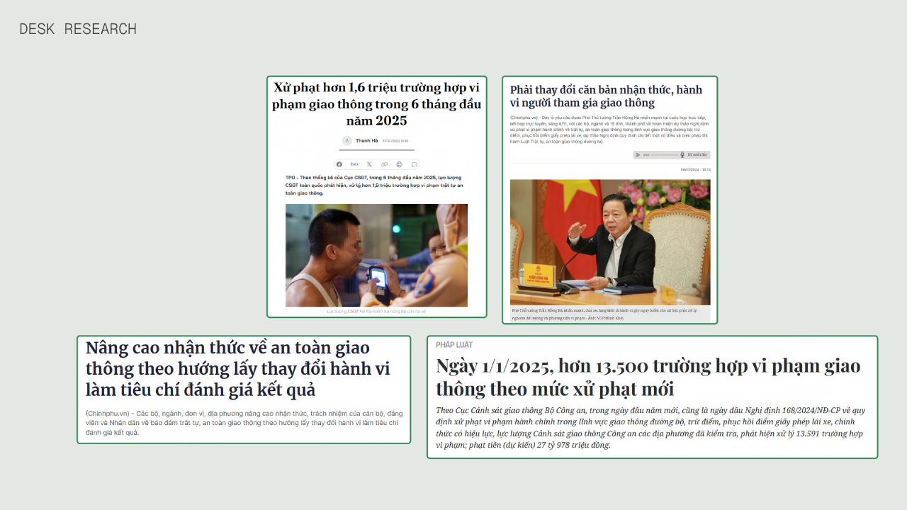 A collection of news articles focusing on Vietnam&rsquo;s traffic issues, including enforcement statistics and public awareness initiatives