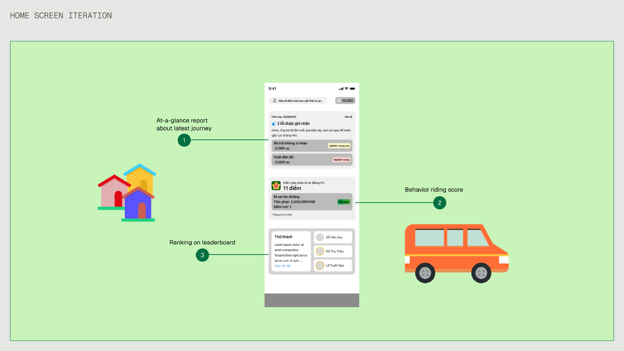 The Home page screen of the app