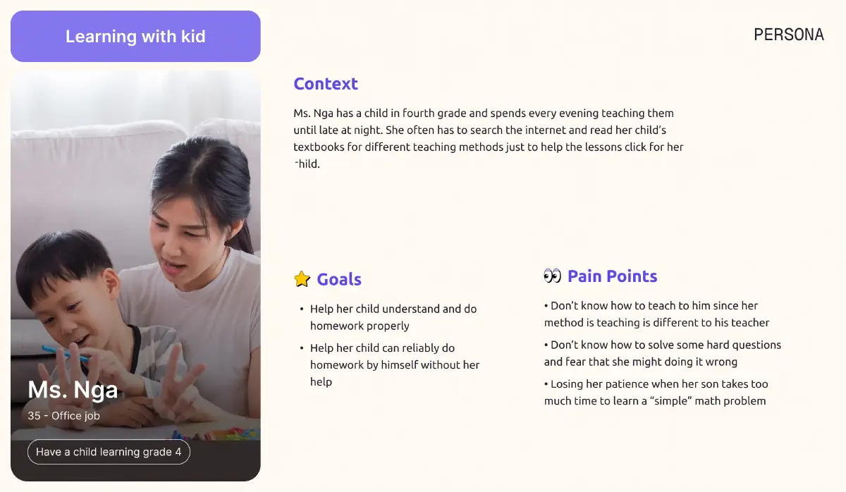 An image showing a parents persona about the project